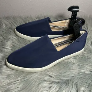 Vince Satin Pointed Toe Slip On Sneaker Navy Blue Navy Slip-On Sneakers Sz 8.5
