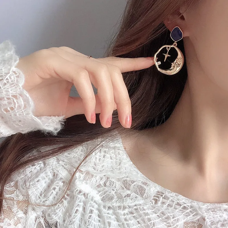 Vintage Drop Earring Inspired by Star Moon