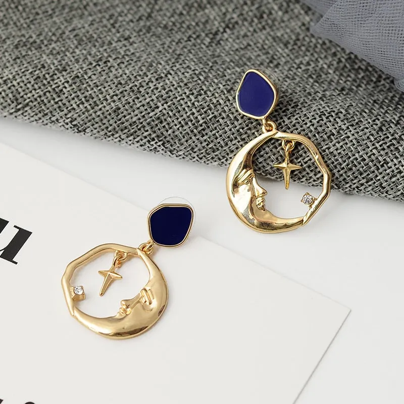 Vintage Drop Earring Inspired by Star Moon