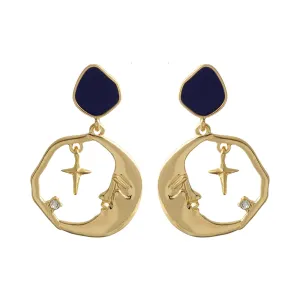 Vintage Drop Earring Inspired by Star Moon