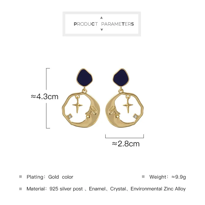 Vintage Drop Earring Inspired by Star Moon