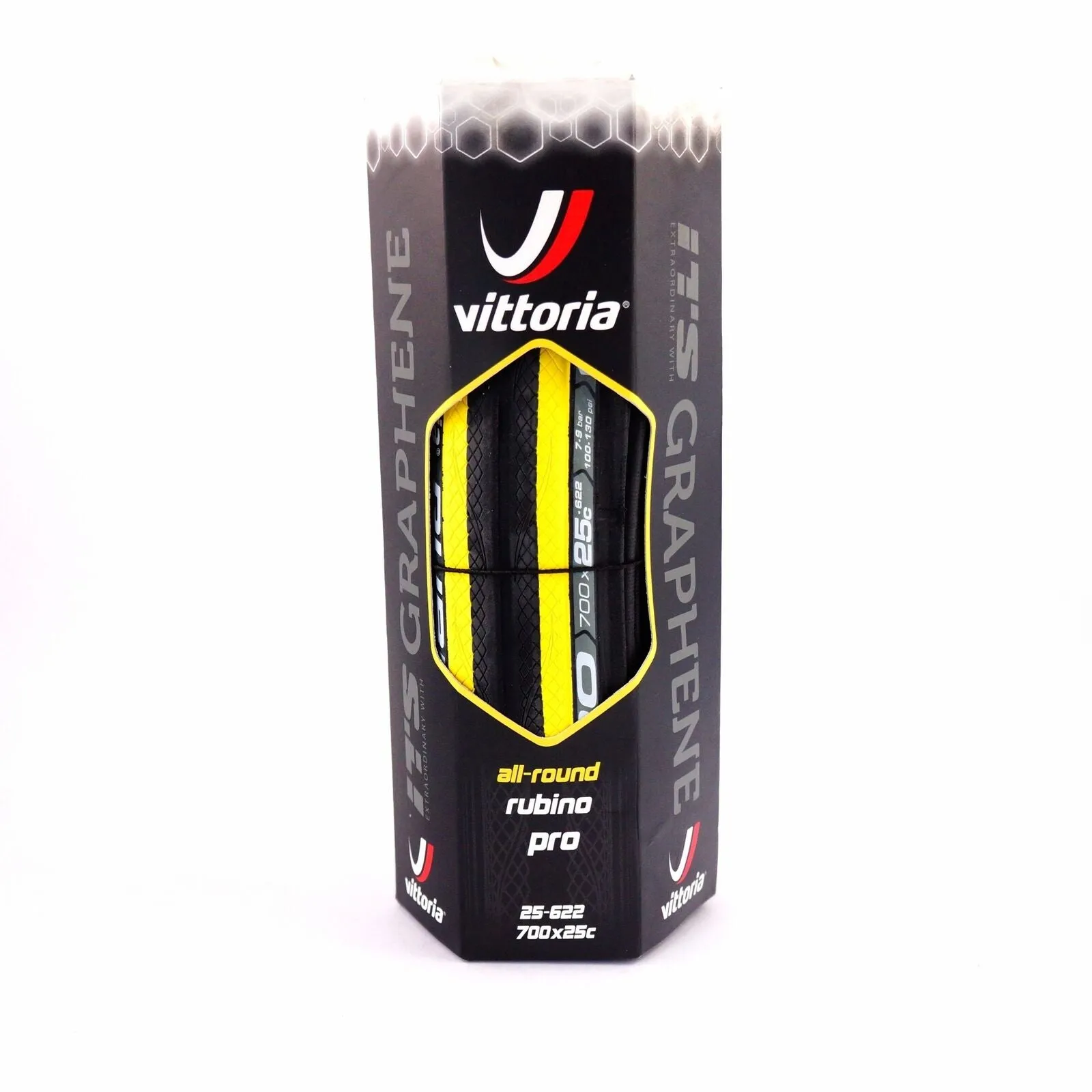 Vittoria Rubino Pro Tire G  GRAPHENE 700 x 25c Black/Yellow tyre