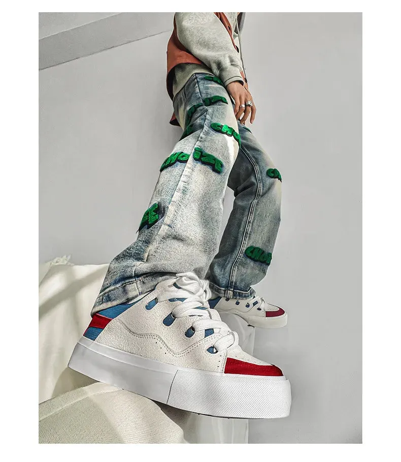 VougeVamp Women's Korean Fashion Canvas Sneakers – Trendy Platform Board Shoes for Casual Wear