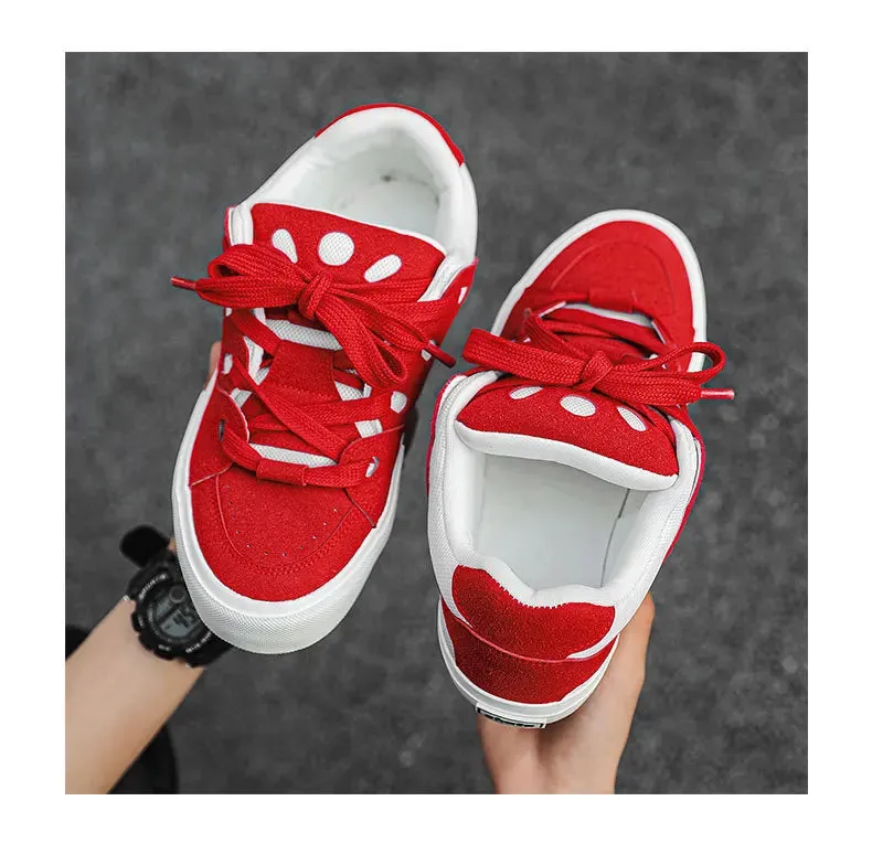 VougeVamp Women's Korean Fashion Canvas Sneakers – Trendy Platform Board Shoes for Casual Wear