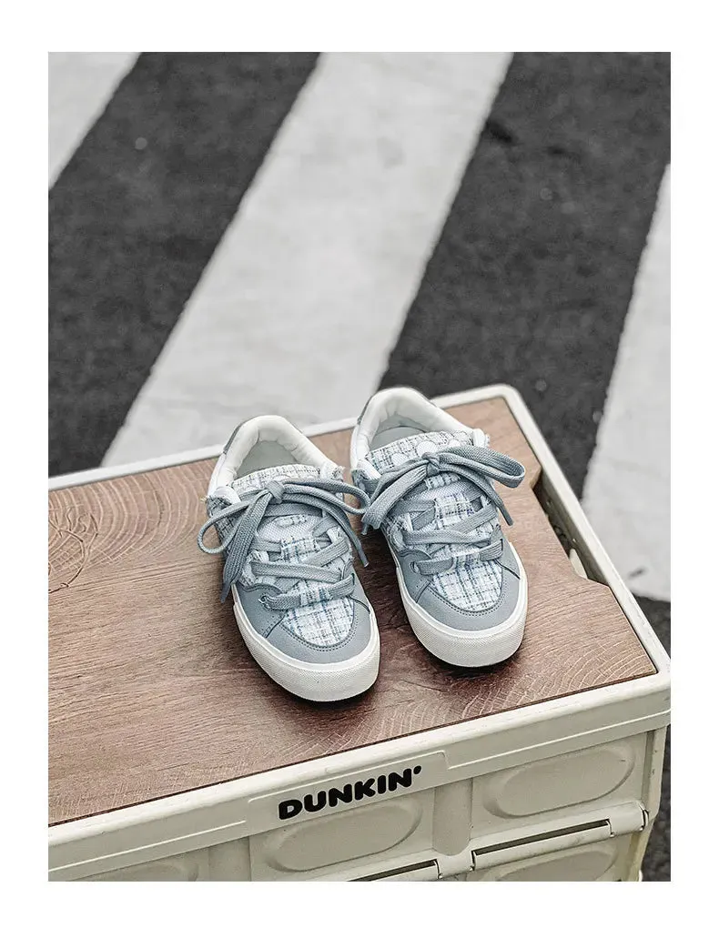 VougeVamp Women's Korean Fashion Canvas Sneakers – Trendy Platform Board Shoes for Casual Wear