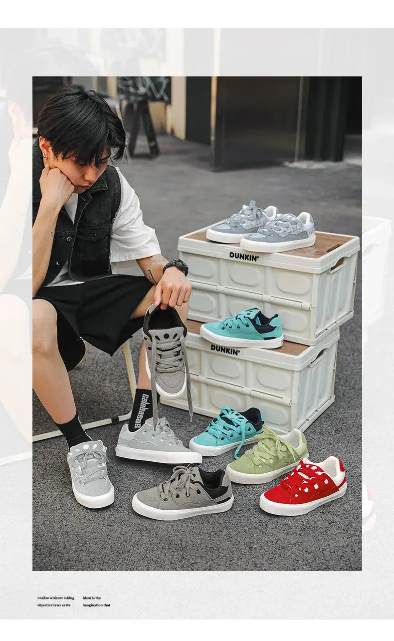 VougeVamp Women's Korean Fashion Canvas Sneakers – Trendy Platform Board Shoes for Casual Wear