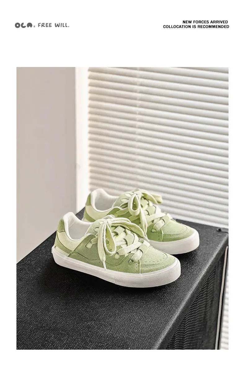 VougeVamp Women's Korean Fashion Canvas Sneakers – Trendy Platform Board Shoes for Casual Wear