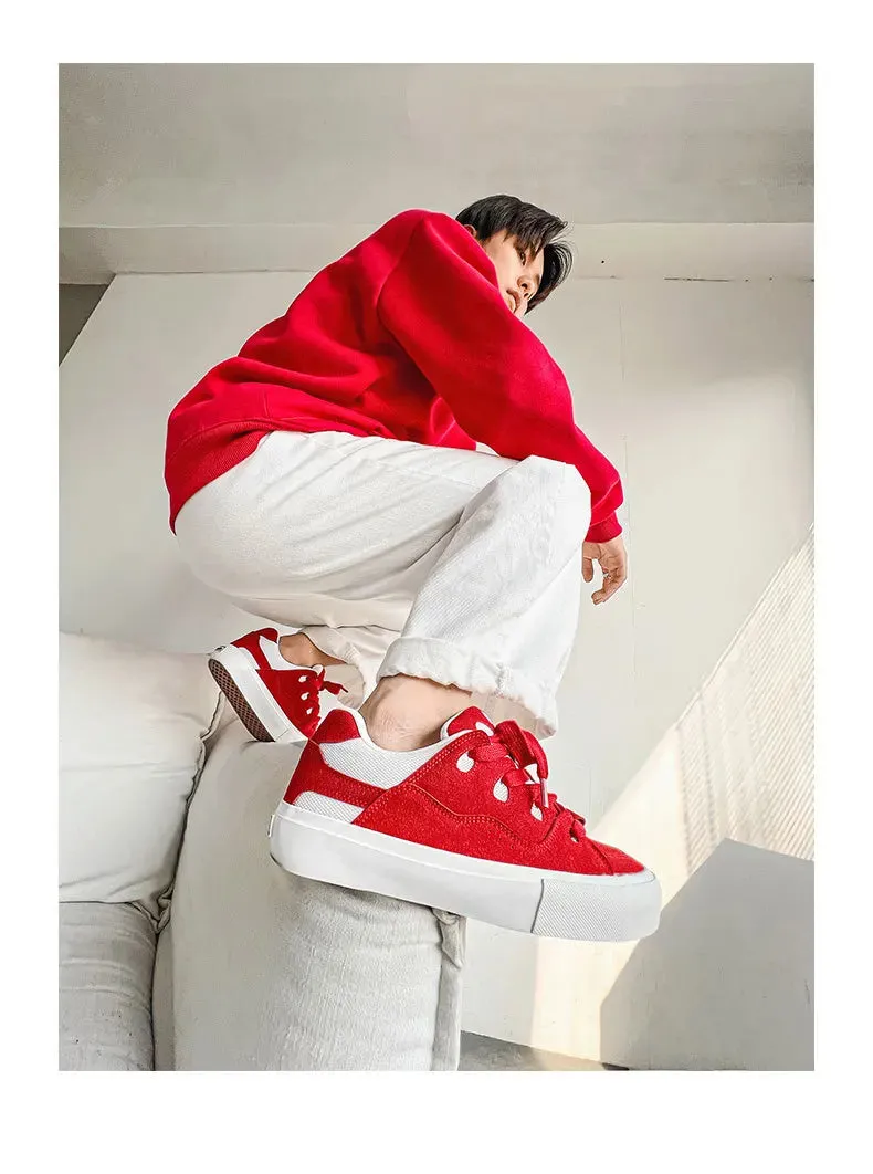 VougeVamp Women's Korean Fashion Canvas Sneakers – Trendy Platform Board Shoes for Casual Wear