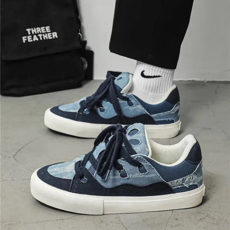 VougeVamp Women's Korean Fashion Canvas Sneakers – Trendy Platform Board Shoes for Casual Wear