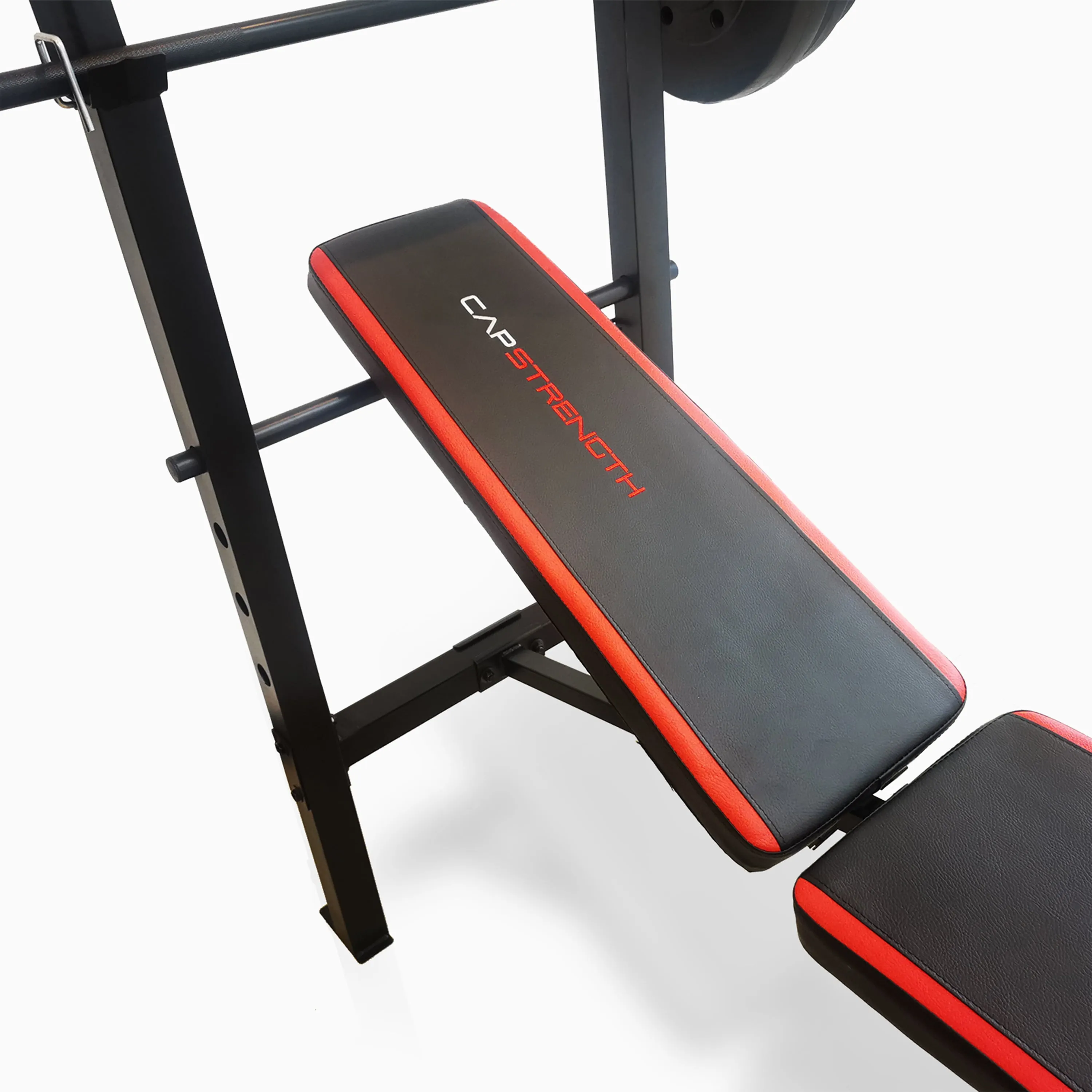 Weight Bench w/ Rack &Leg Extension & 90 lb. Vinyl Weight Set