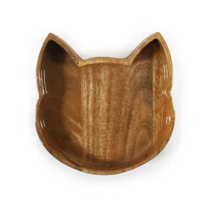 Wooden cat bowl
