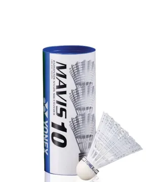 Yonex Mavis 10 Badminton Nylon Shuttles / Shuttlecocks White  - Set of 3